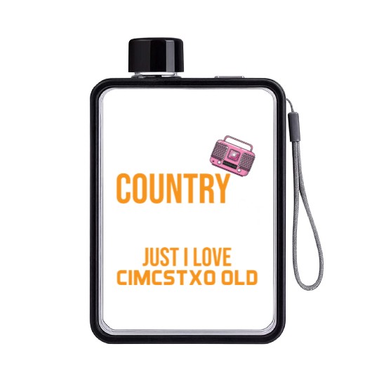 I love Country Music Flat Water Bottles