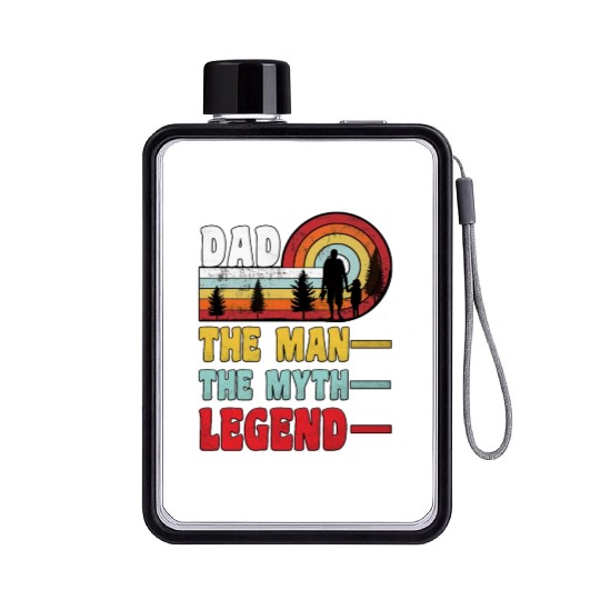 dad the man the myth the legend Flat Water Bottles
