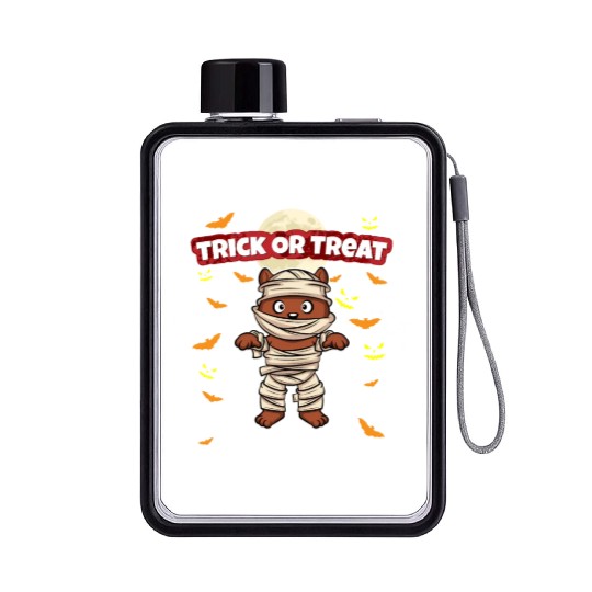 Trick Or Treat Scary Creepy Halloween Monster Flat Water Bottles