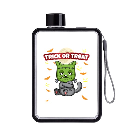 Trick Or Treat Scary Creepy Halloween Monster Flat Water Bottles