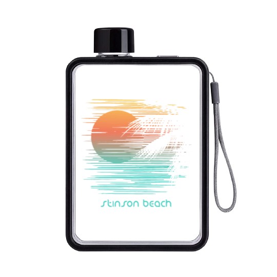 Artistic Stinson Beach California Palm Tree Flat Water Bottles