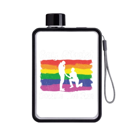 Gay LGBTQ Atheist Atheism Anti Religion Securalism Flat Water Bottles