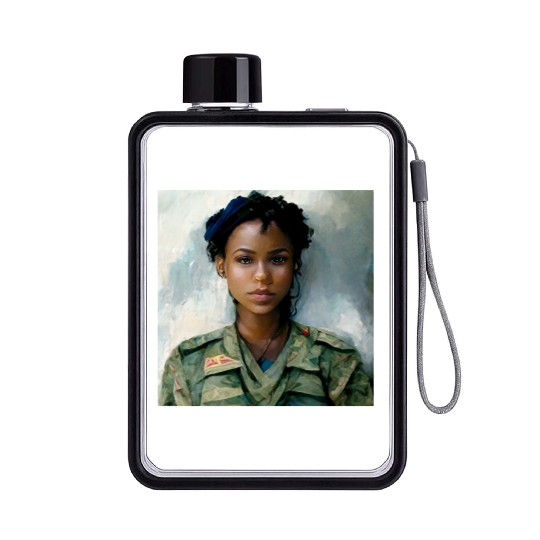 Beautiful US army combat medic painting Flat Water Bottles