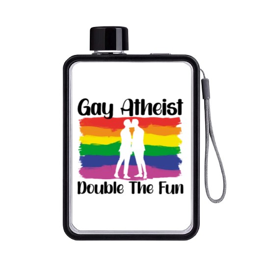 Gay LGBTQ Atheist Atheism Anti Religion Securalism Flat Water Bottles
