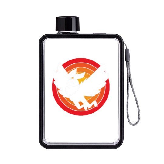 Funny Cryptid Live Laugh Lurk Mothman Flat Water Bottles