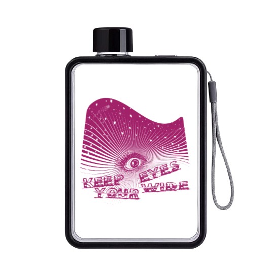 Eyes Wide Winter Storm Deep In Pink Flat Water Bottles