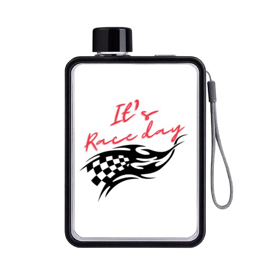It's race day, gift for racer, race lover,race day Flat Water Bottles
