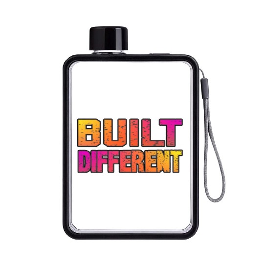 Built Different On Another Level Funny Gaming Flat Water Bottles