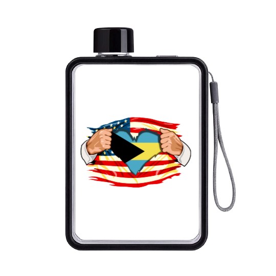 Bahamian Who Live in America Bahamas Flag Flat Water Bottles