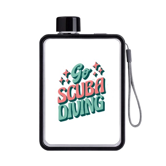 go scuba diving Flat Water Bottles