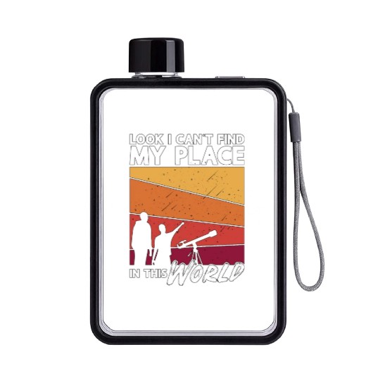 Astronomy Look I Can't Find Space Stars Universe Flat Water Bottles