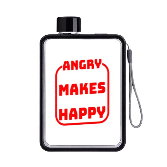 Angry Music Makes Me Happy Flat Water Bottles