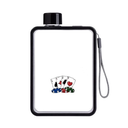 Math Psychology Competition Money Gambler Poker Flat Water Bottles