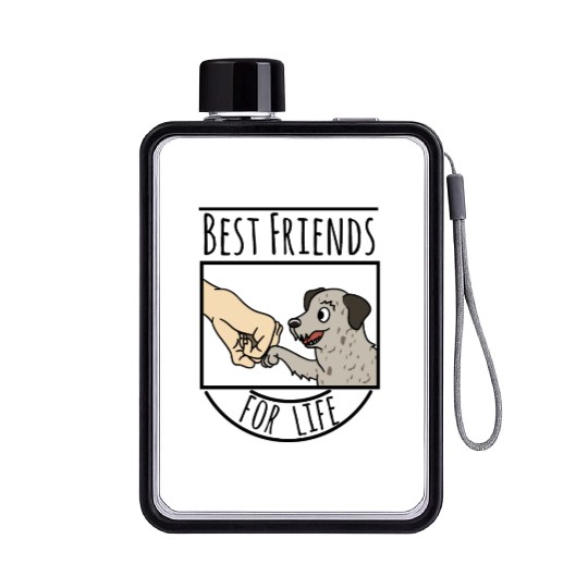 Irish Wolfhound Best Friends For Life Flat Water Bottles