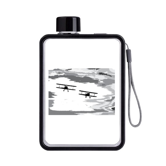 Bi-Plane Chasing the Storm Flat Water Bottles
