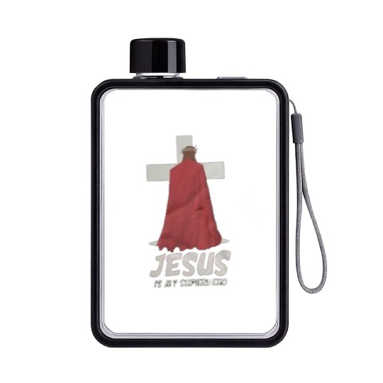 Jesus Is My Superhero Flat Water Bottles