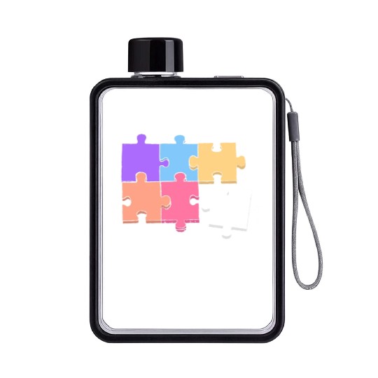 Funny Autism Teacher Flat Water Bottles