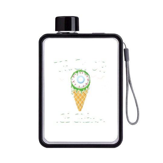 Trick Or Ice Cream Creepy Eyeball Halloween Flat Water Bottles