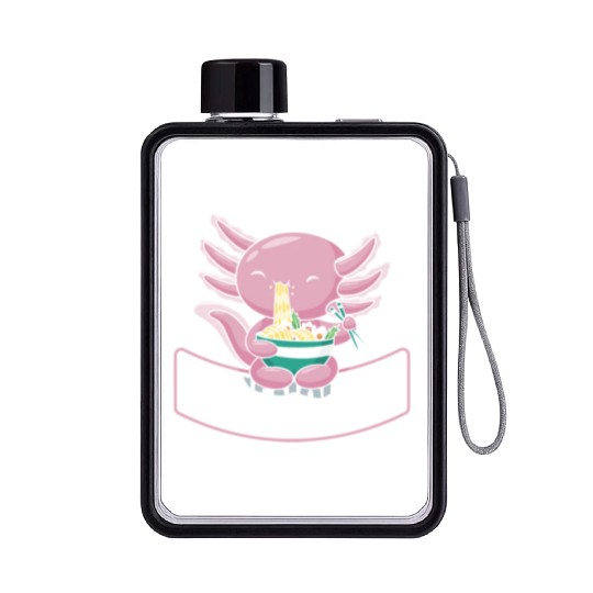 Ramenolotl Axolotl Ramen Funny Ramen Lover Gift Flat Water Bottles