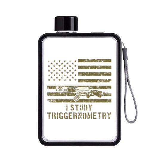 I Study Triggernometry Gun Lover Flat Water Bottles