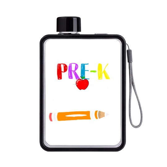 Funny Back To School Teacher Student Pre K Teacher Flat Water Bottles