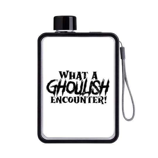 What a ghoulish encounter! - creepy halloween Flat Water Bottles