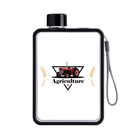 Agriculture Flat Water Bottles for Farmers and Fans of Farming