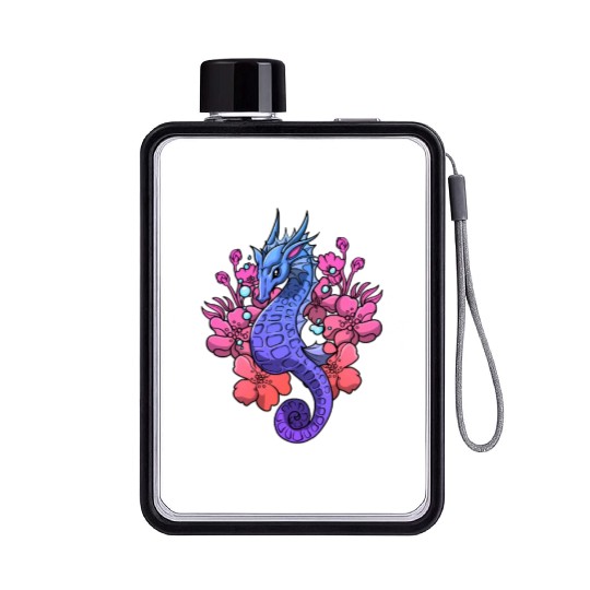 Gothic Sea Horse Flat Water Bottles