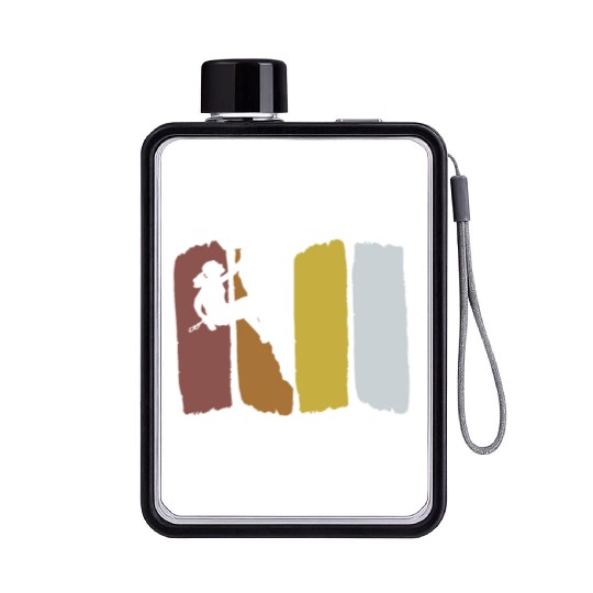 Climbing Vintage Mountaineering Bouldering Flat Water Bottles