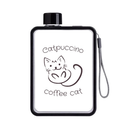 Coffee Cat Catpuccino Flat Water Bottles