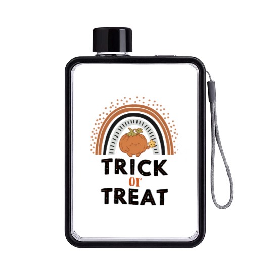 Happy Thanksgiving-Trick Or Treat Cute pumpkin !! Flat Water Bottles