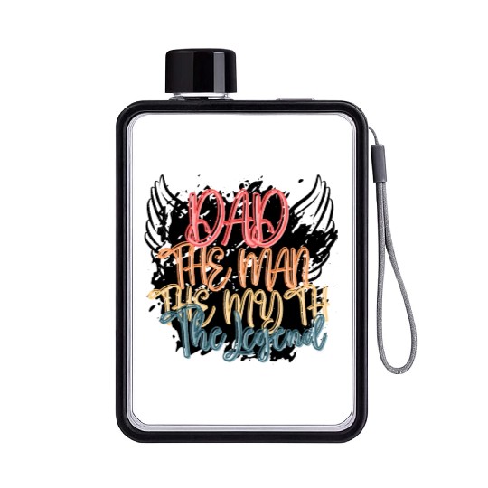 Dad The Man The Myth The Legend Gift for Daddy Pop Flat Water Bottles