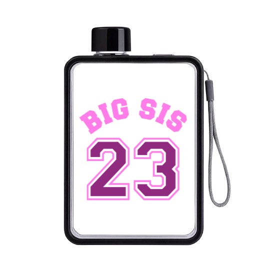 Big Sis 2023 - Big Sister Baby Family Birth Girl Flat Water Bottles
