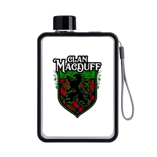 Clan MacDuff Scottish Tartan Rampant Lion Celtic Flat Water Bottles