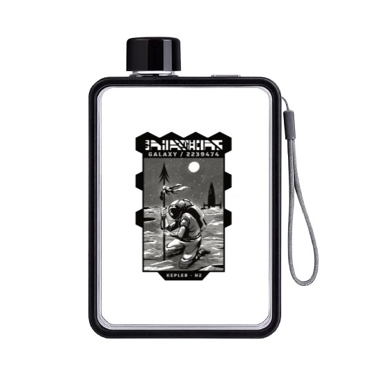 Space astronaut science planets astronomy design Flat Water Bottles