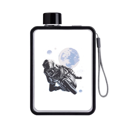 Space astronaut science planets astronomy design Flat Water Bottles