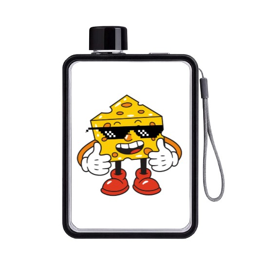 thug life cheese Flat Water Bottles