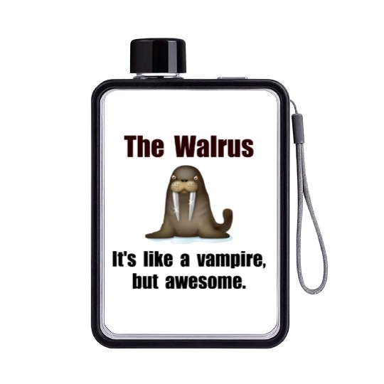 Walrus Vampire Funny Flat Water Bottles