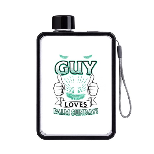 This Guy Loves Palm Sunday Easter Faith Savior Flat Water Bottles