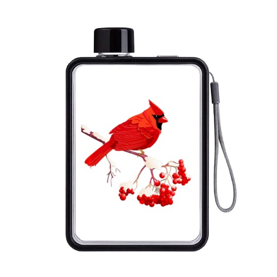 Awesome Red Cardinal Birds Gift Nature Lover Funny Flat Water Bottles