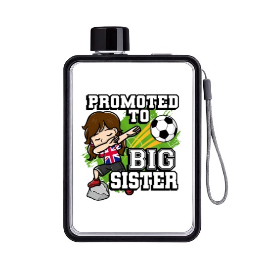Promoted To Big Sister Soccer Player United Flat Water Bottles