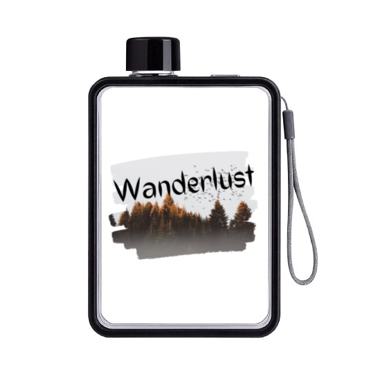 Wanderlust design Flat Water Bottles