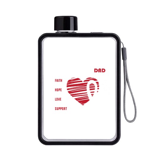 Faith Hope Love Support Squad Lung Cancer Dad Flat Water Bottles