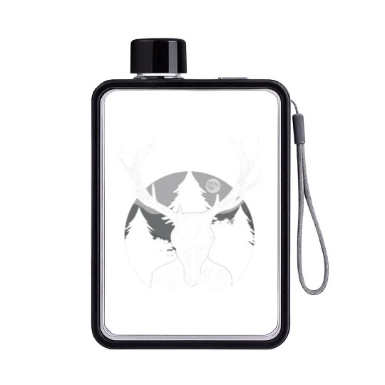 Folk Creature Moon Wendigo Halloween Cryptid Flat Water Bottles