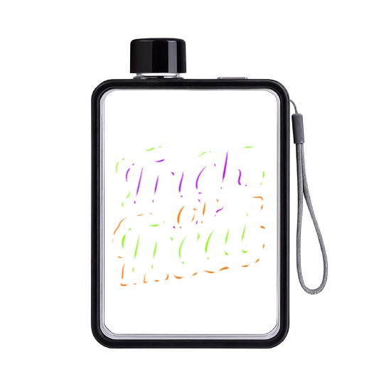 Trick Or Treat Spiderweb Halloween Flat Water Bottles