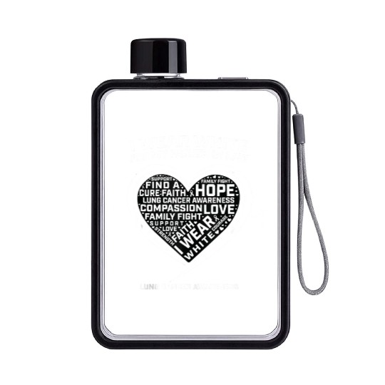 Dad I Wear White For My Father In Law Lung Cancer Flat Water Bottles