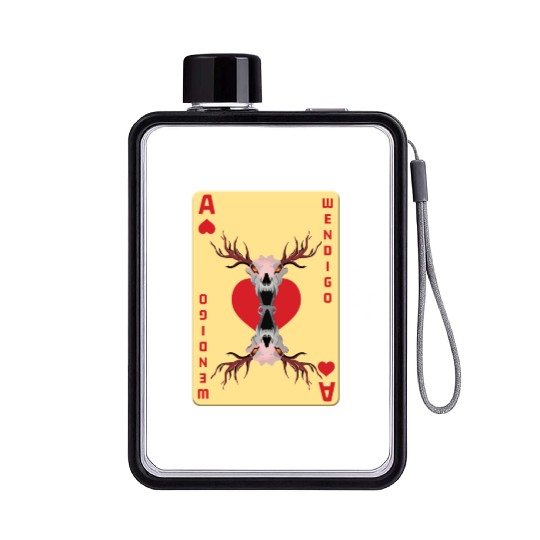 Folk Creature Card Wendigo Halloween Cryptid Flat Water Bottles