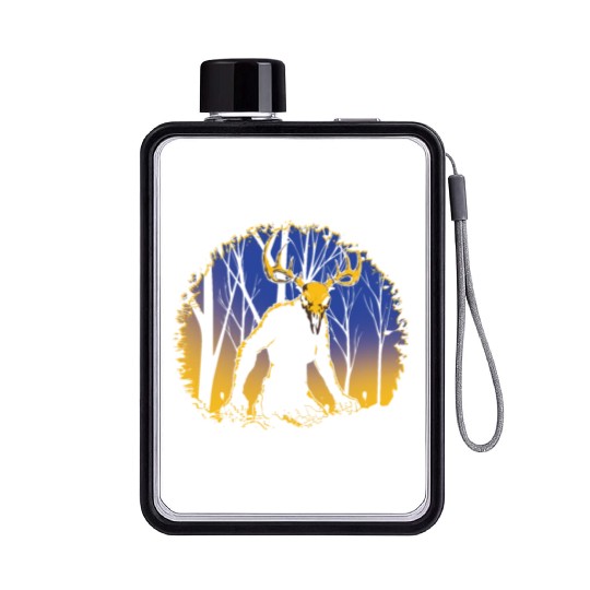 Wendigo Folk Creature Forest Cryptid Halloween Flat Water Bottles