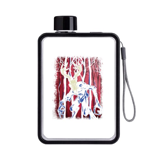 Wendigo Folk Creature Forest Halloween Cryptid Flat Water Bottles