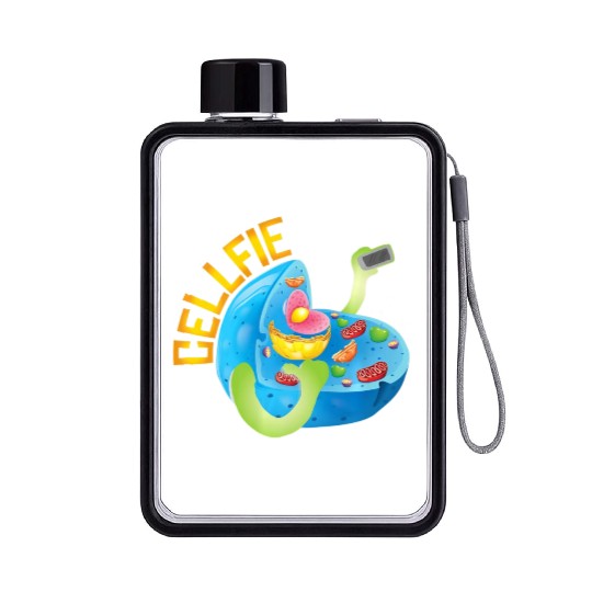 Science Teacher Cellfie funny biology nature Flat Water Bottles